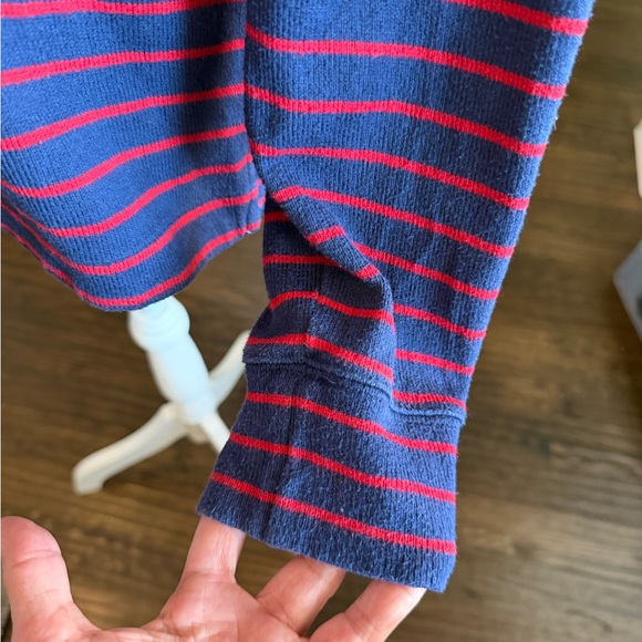 Vineyard Vines Navy and Red Striped Polo long sleeve - Picture 5 of 16
